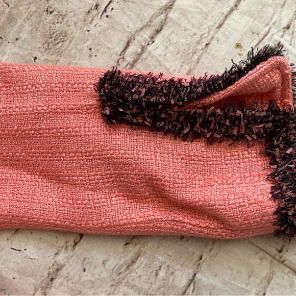 NWOT apt.9 Pink Tweed Jacket with black Trim detailed sleeve size 14 - Picture 9 of 16